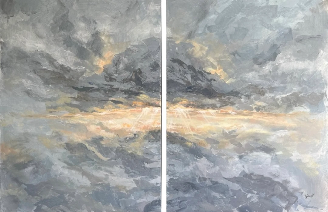 "The Moment Light Emerges" | Acrylic on canvas | 2 x A1 - 84.1 × 59.4 cm